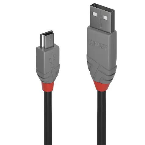 Lindy Anthra Line USB-A - Mini-USB B 0,2 m černá / USB kabel / USB 2.0 / 480 Mbit/s