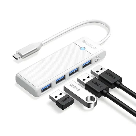 Orico PAPW4A-C3 bílá / USB hub / 4x USB-A 3.0 / kabel 1 m