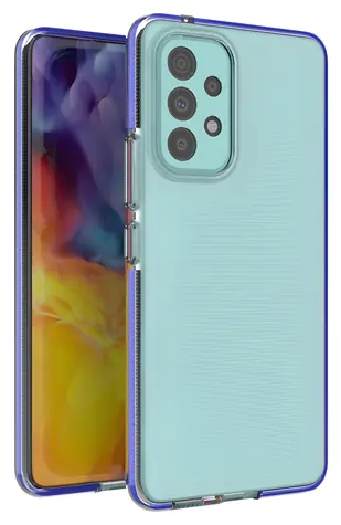 Hurtel Spring Case pro Samsung Galaxy A73 tmavě modrá / Kryt / Gelový / Barevný rámeček