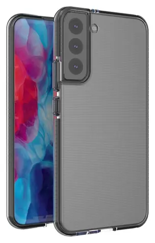 Hurtel Spring Case černá / Gelové pouzdro s barevným rámečkem / Samsung Galaxy S22+ / Silikon