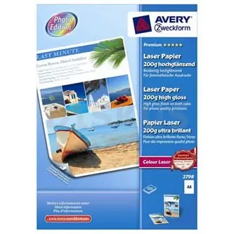 Avery Premium Laser Paper / Fotopapír / Vysoce lesklý / A4 / 200 g/m2 / 100 listů