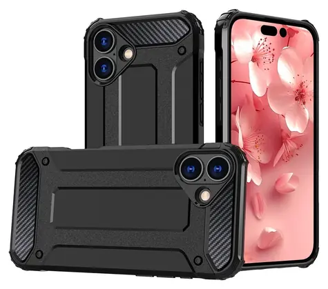 Hurtel Hybrid Armor černá / Kryt / Apple iPhone 16