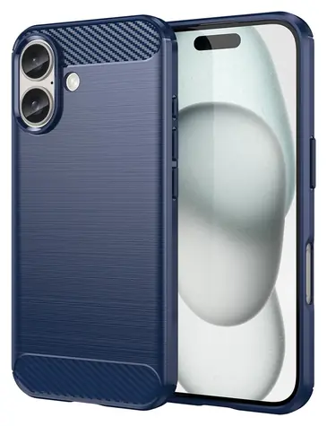 Hurtel Carbon Case modrá / Kryt / Apple iPhone 16 Plus / karbonový vzhled