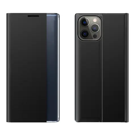 Hurtel Sleep Case černá / Knížkové pouzdro / Apple iPhone 13 Pro / Smart Window