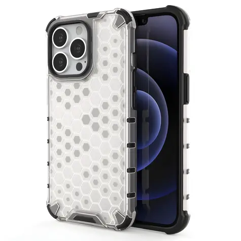 Hurtel Honeycomb Case transparentní / Kryt / Apple iPhone 13 Pro / TPU armor