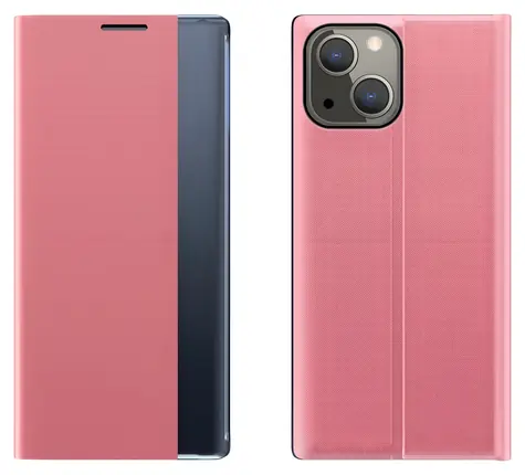 Hurtel Sleep Case pouzdro pro Apple iPhone 13 mini růžová / Pouzdro typu kniha / Chytré okénko