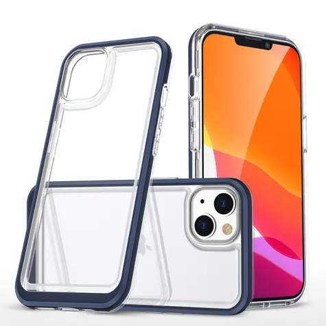 Hurtel Clear 3in1 Case modrá / Kryt / Apple iPhone 13 mini / gelový s rámečkem