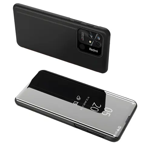 Hurtel Clear View flipové pouzdro Xiaomi Redmi 10C černá / Pouzdro / Průhledné okénko na klapce