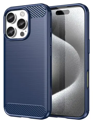 Hurtel Carbon Case pro Apple iPhone 16 Pro modrá / Kryt / karbonový vzhled