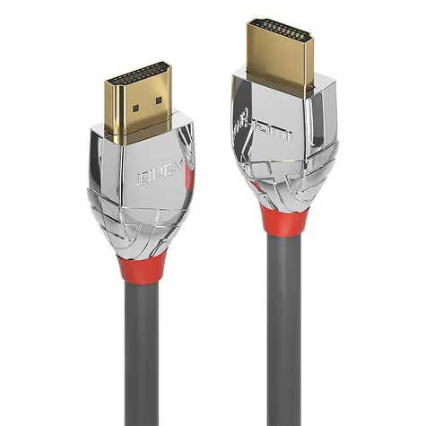 Lindy Cromo Line šedá / HDMI kabel / 1 m / High Speed / 4K 4096 x 2160 60Hz / pozlacené konektory