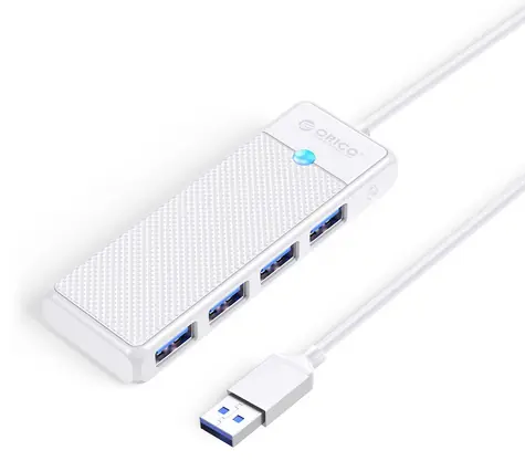 Orico PAPW4A-U3 bílá / USB hub / 4x USB-A 3.0 / kabel 0,15 m