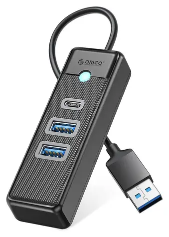 Orico PWC2U-U3 černá / USB hub / 3 porty / 2x USB-A 3.0 / 1x USB-C 3.0 / kabel 0,5 m