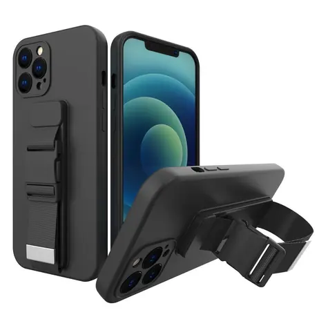Hurtel Rope Case pro iPhone 11 Pro černá / Pouzdro / Gelové / S řetízkem na krk