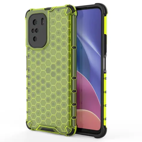 Hurtel Honeycomb Case zelená / Kryt / Xiaomi Redmi K40 Pro+ & K40 Pro & K40 & Poco F3 / TPU armor