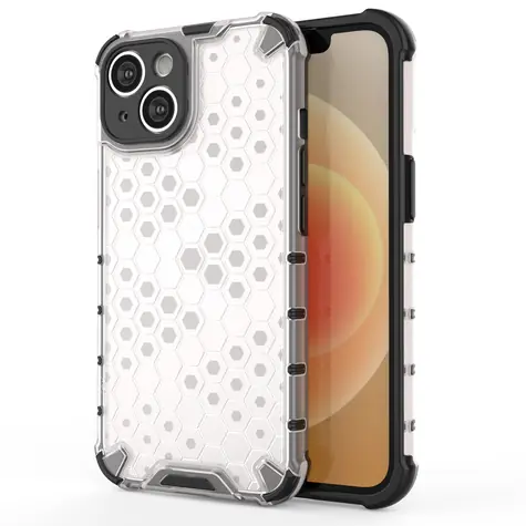 Hurtel Honeycomb kryt iPhone 14 Plus průhledný / Kryt / Voštinový design / Zesílená konstrukce