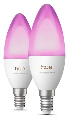 Philips Hue LED žárovka E14 3,7W RGBW B39 2 ks / Chytrá LED žárovka / Bluetooth/Zigbee / stmívatelná