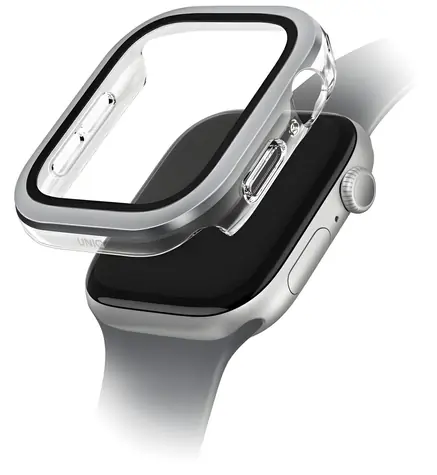 UNIQ Voute stříbrná / Pouzdro s tvrzeným sklem / Apple Watch 10 42mm