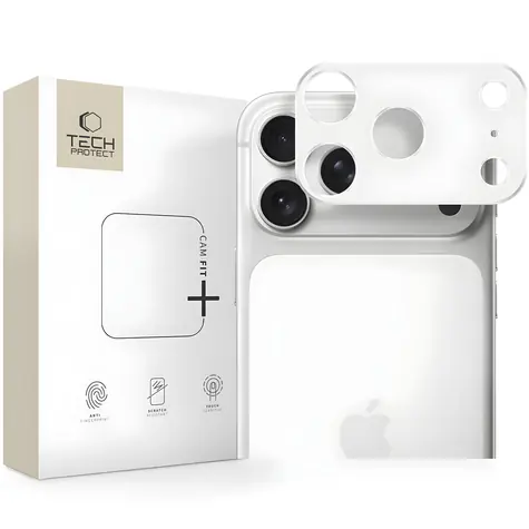 Tech-Protect Camalloy Fit+ stříbrná / Ochranný kryt fotoaparátu / Apple iPhone 17 Pro