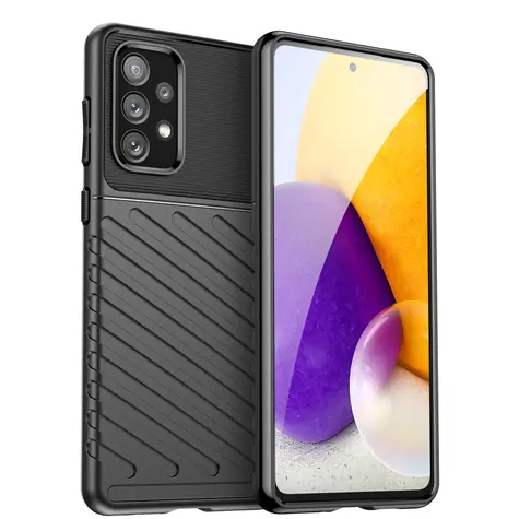 Hurtel Thunder Case černá / Odolný silikonový kryt / Samsung Galaxy A73