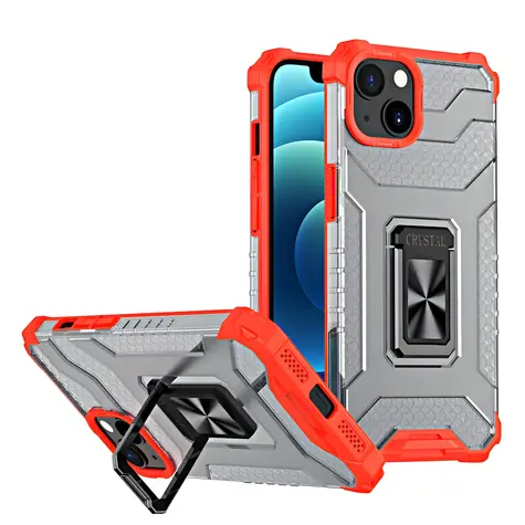 Hurtel Crystal Ring Kryt pro Apple iPhone 13 červená / Kryt / Odolný / Stojánek