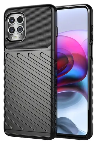Hurtel Thunder Case černá / Odolný silikonový kryt / Motorola Moto G100, Edge S