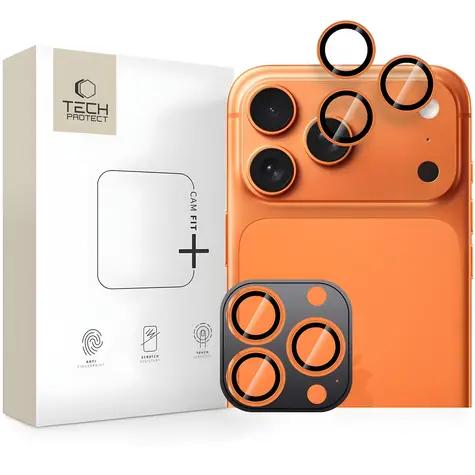 Tech-Protect Camring Fit+ oranžová / Ochranný kryt fotoaparátu / Apple iPhone 14-17 Pro/Pro Max