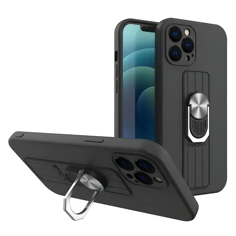 Hurtel Ring Case Samsung Galaxy S21+ 5G černá / Pouzdro pro Samsung Galaxy S21+ / silikonové / držák na prst a stojánek