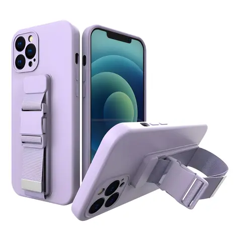 Hurtel Rope Case gelový kryt pro iPhone 11 Pro fialová / Kryt / gelový / s řetízkovým poutkem