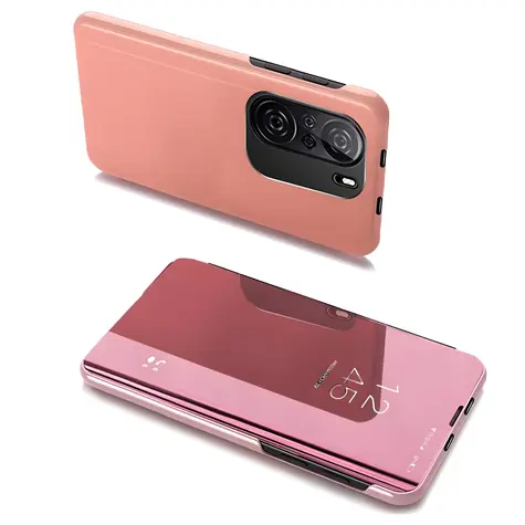 Hurtel Clear View Case růžová / Pouzdro / Flip / Xiaomi Redmi K40 Pro+/K40 Pro/K40/Poco F3 / Průhledné okénko