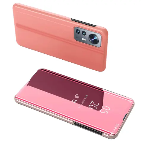 Hurtel Clear View Case s klopou růžová / Flipové pouzdro / Xiaomi 12 Lite / průhledné okénko