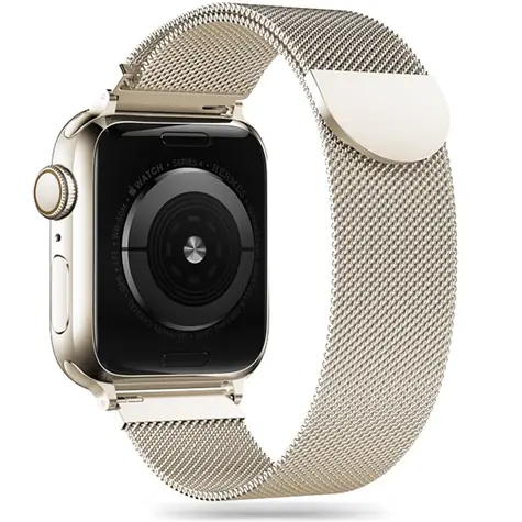 Tech-Protect MilaneseBand béžová / Řemínek pro Apple Watch / 38/40/41 mm / Series 4/5/6/7/8/9/SE