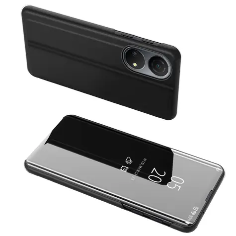 Hurtel Clear View Case pro Honor X7 a Honor Play 30 Plus černá / Flipové pouzdro / Průhledné okénko