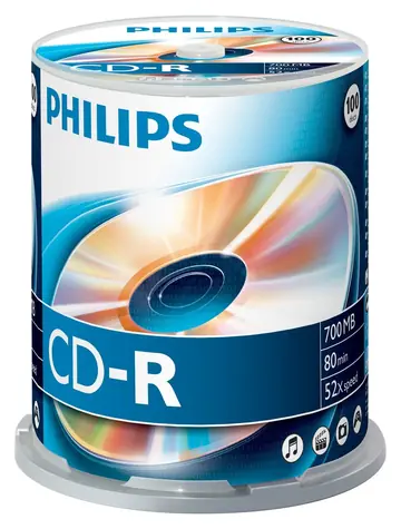 Philips CD-R 700MB / Optický disk / 52x / 80 min / Spindl 100 ks