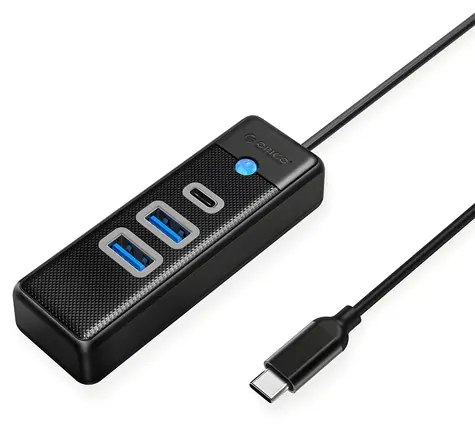 Orico PWC2U-C3 černá / USB hub / 3 porty / 2x USB-A 3.0 / 1x USB-C 3.0 / kabel 0,15 m