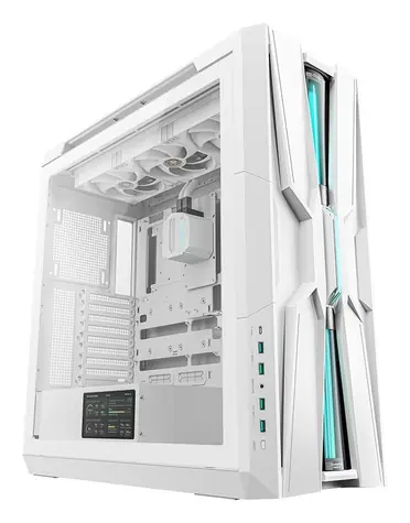 Deepcool GENOME III bílá / PC skříň / Integrované vodní chlazení / Temperované sklo / LCD 5,5