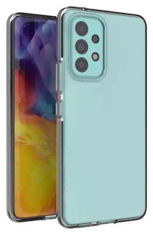 Hurtel Spring Case černá / TPU gelové pouzdro / Samsung Galaxy A73 / barevný rámeček
