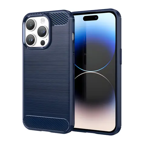 Hurtel Carbon Case modrá / Kryt / Apple iPhone 14 Pro