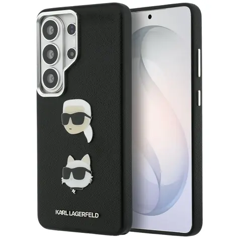 Karl Lagerfeld Saffiano Double Heads Metal černá / Kryt / Samsung Galaxy S26 Ultra