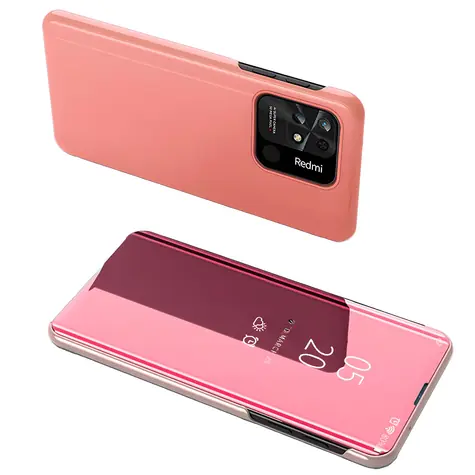 Hurtel Clear View Case s klopou růžová / Flipové pouzdro / Xiaomi Redmi 10C / průhledné okénko