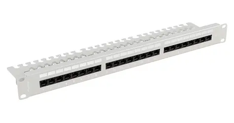 Lanberg Patch panel s policí šedý / Patch panel / 24 portů / RJ-45 / Cat.6 UTP / 1U / 19