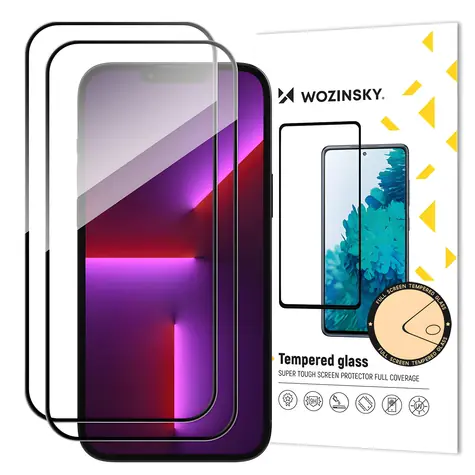 Wozinsky Full Glue sklo s rámečkem pro Apple iPhone 15 Pro Max černá / Ochranné sklo / 2 ks / Case Friendly