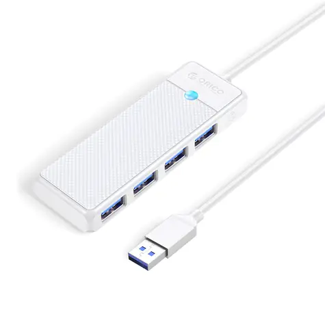 Orico PAPW4A-U3 bílá / USB hub / 4x USB-A 3.0 / kabel 1 m
