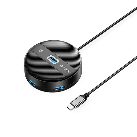 Orico YS1-C2 černá / USB hub / 4 porty / 1x USB-A 3.0 / 3x USB-A 2.0 / kabel 0,3 m
