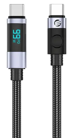 Orico LDC2C černá / Kabel USB-C na USB-C / PD 100 W / LED displej / 480 Mbps / 3 m