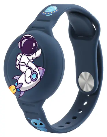 Hurtel AirTag Case námořnická modrá / Silikonový náramek / Apple AirTag / pro děti / kosmonaut