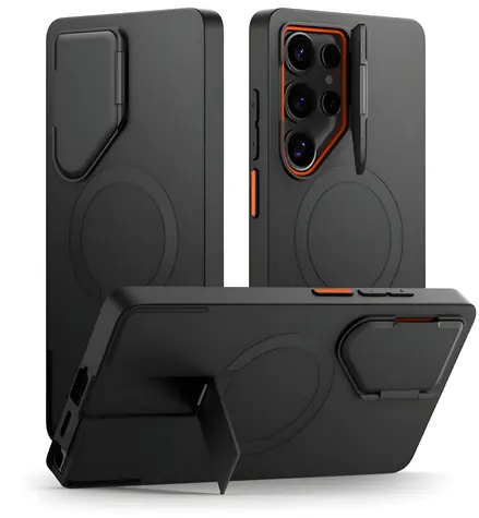 Tech-Protect Kevlar Aura černá/oranžová / Pouzdro / MagSafe / Samsung Galaxy S25 Ultra