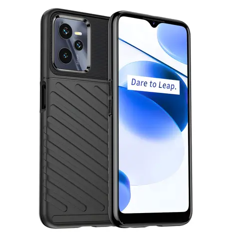 Hurtel Thunder Case černá / Odolný silikonový kryt / Realme C35