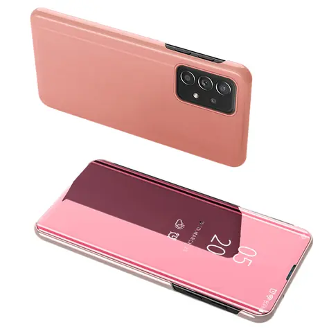 Hurtel Clear View Case růžová / Flipové pouzdro / Samsung Galaxy A73 / průhledné okénko