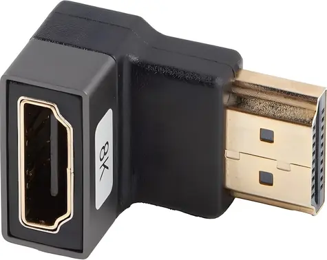 Lanberg stříbrná / Redukce / HDMI (F) na HDMI (F) / lomená dolů / hliníkové tělo / 8K