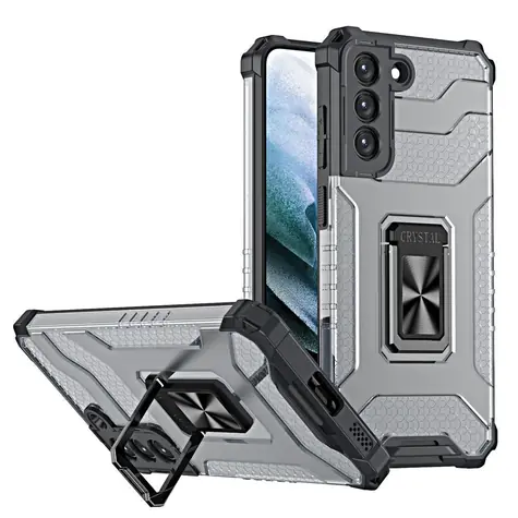 Hurtel Crystal Ring Case černá / Kryt / Samsung Galaxy S22 a S22+ / magnetický úchyt